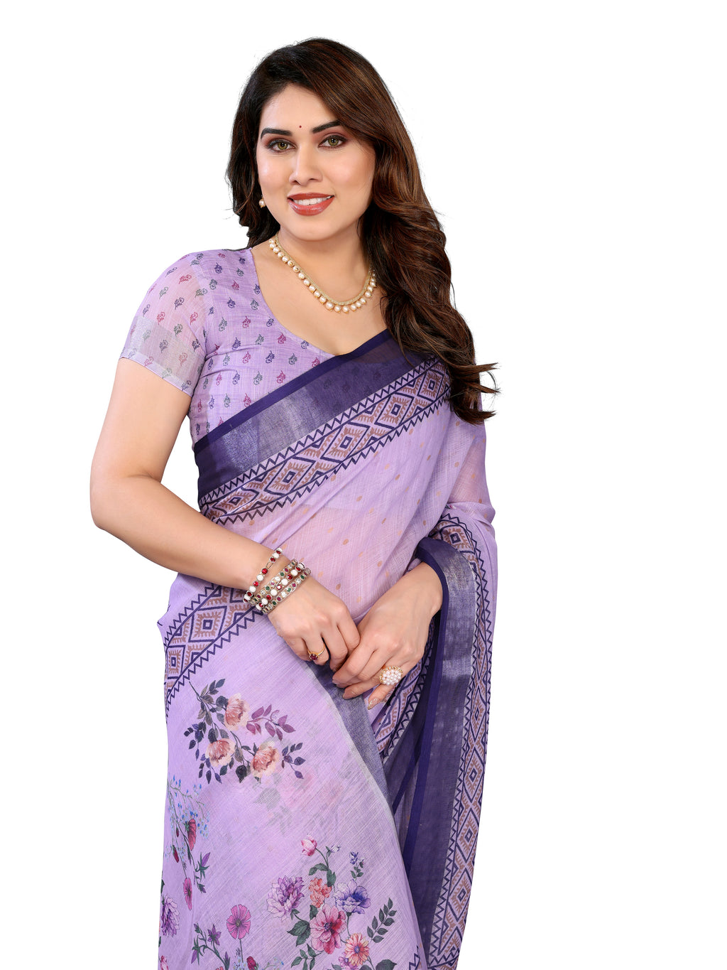 Raw Silk Saree with Woven Motifs | Traditional Ethnic Wear