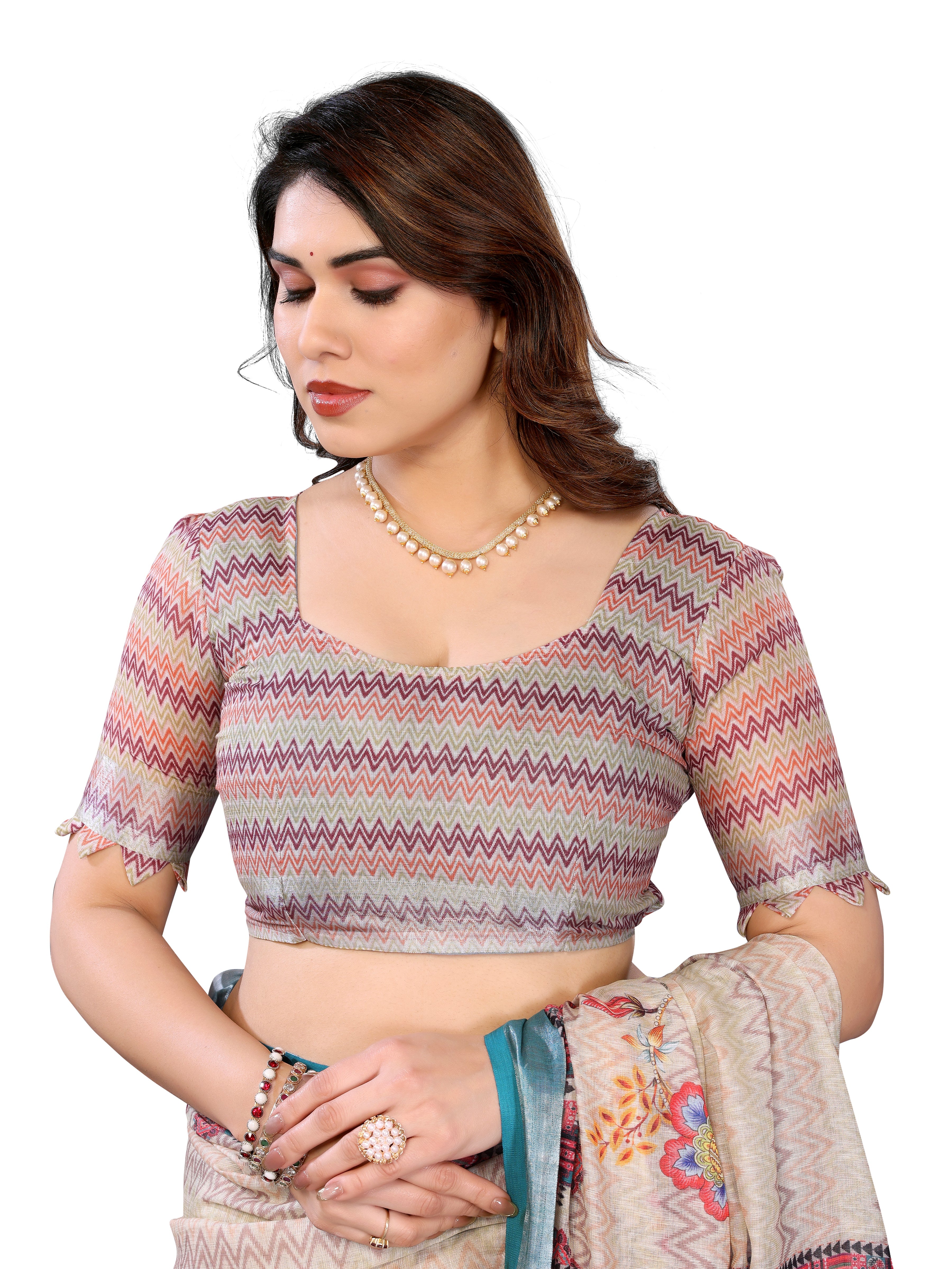Crepe Silk Saree with Printed Design | Contemporary Ethnic