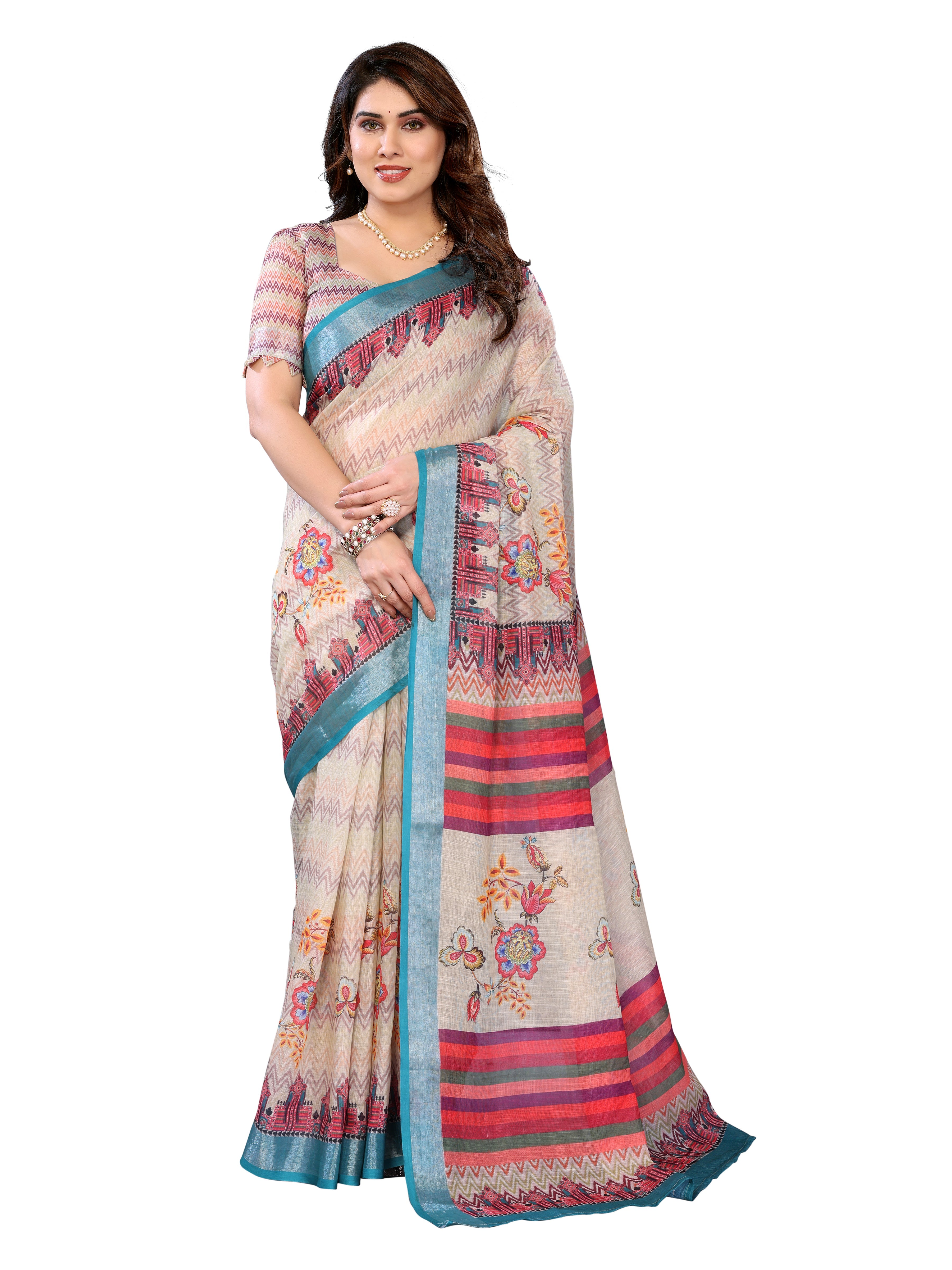 Georgette Saree with Embroidered Border | Party & Function Wear