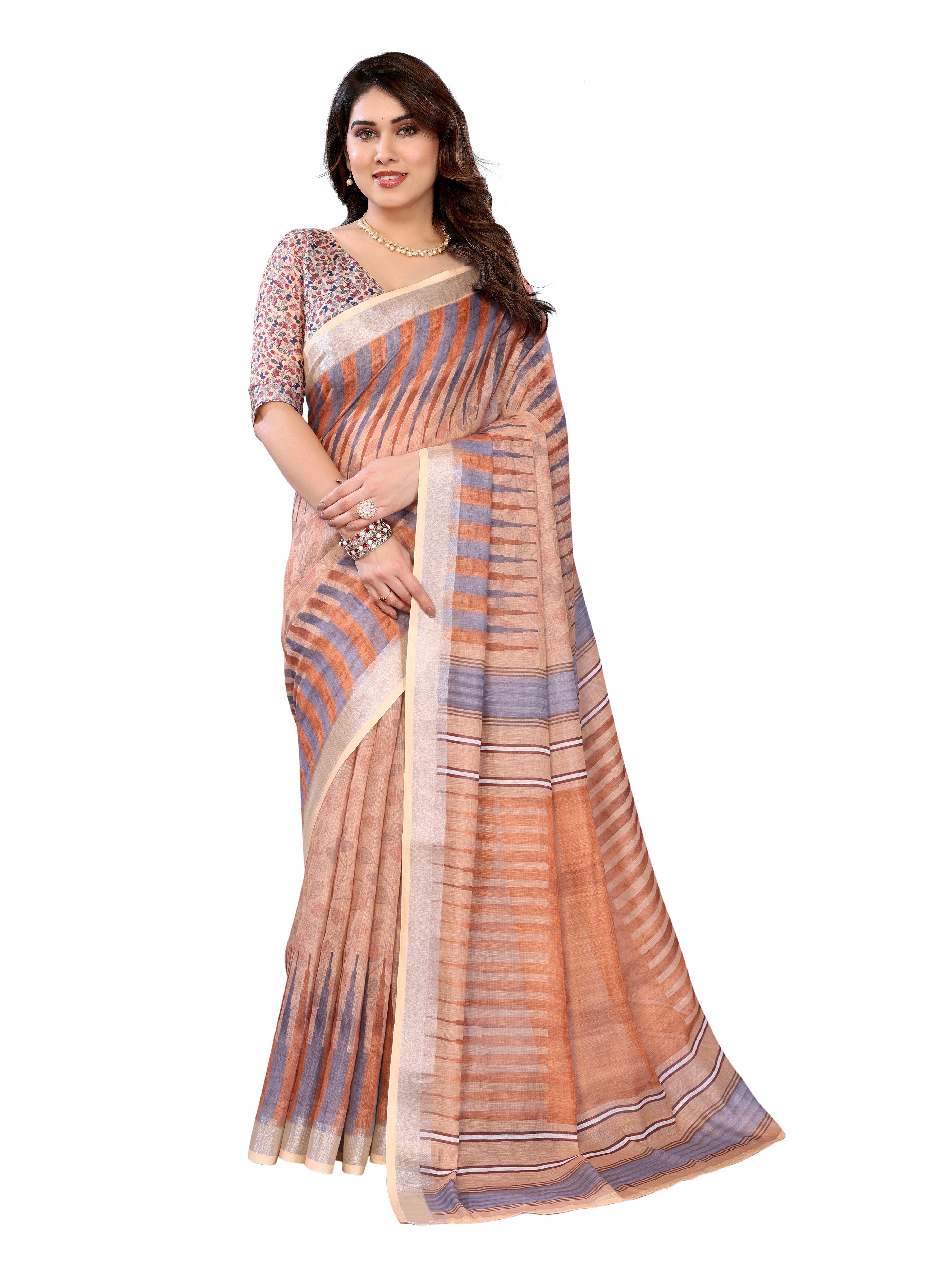 Chanderi Silk Saree with Block Print | Festive Occasion Wear