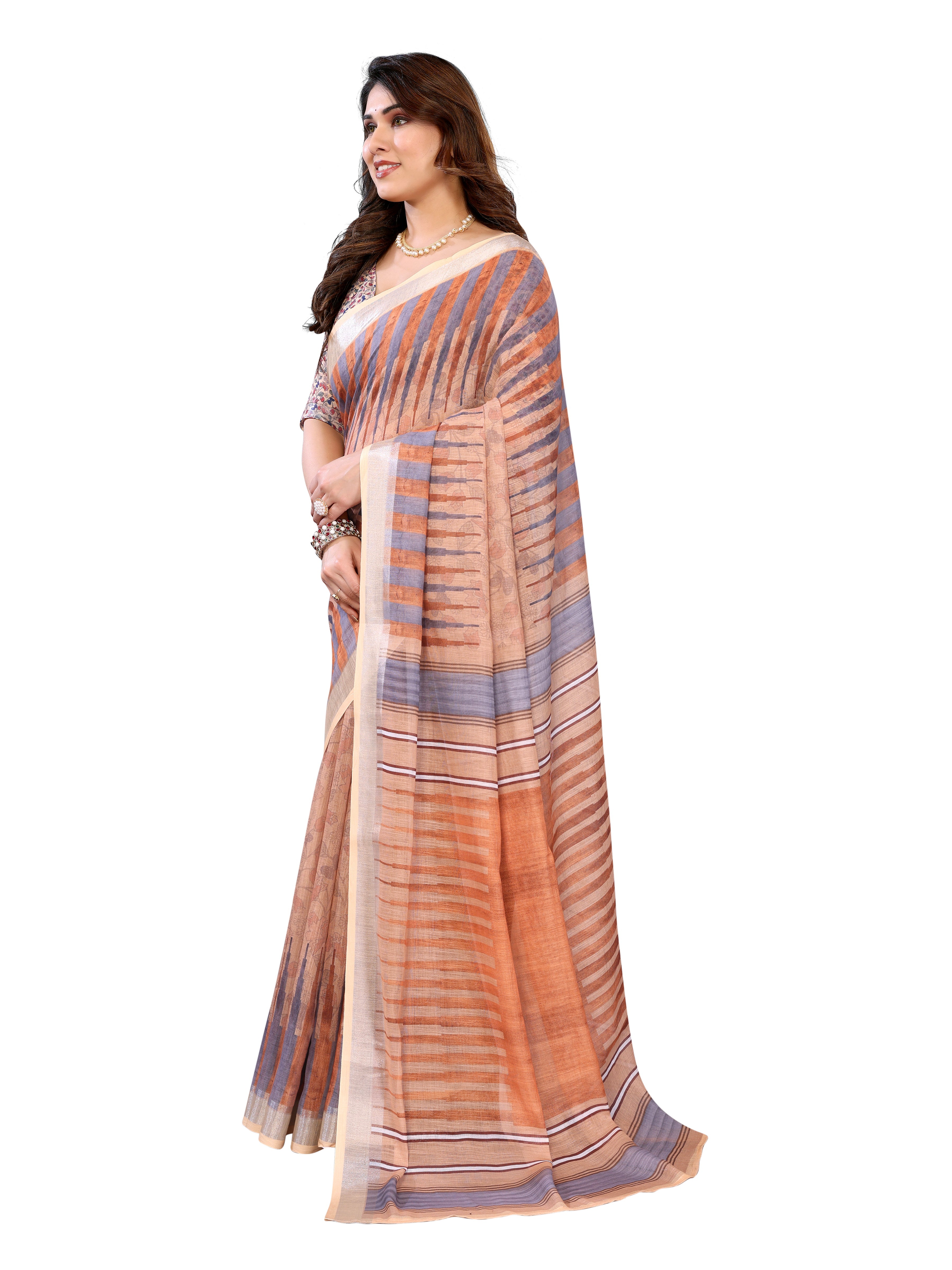 Chanderi Silk Saree with Block Print | Festive Occasion Wear