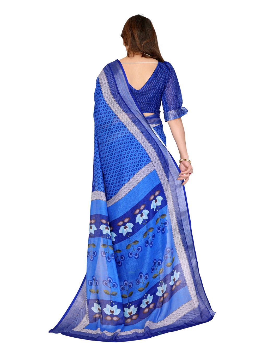 Soft Silk Saree with Floral Print | Festive & Wedding Wear
