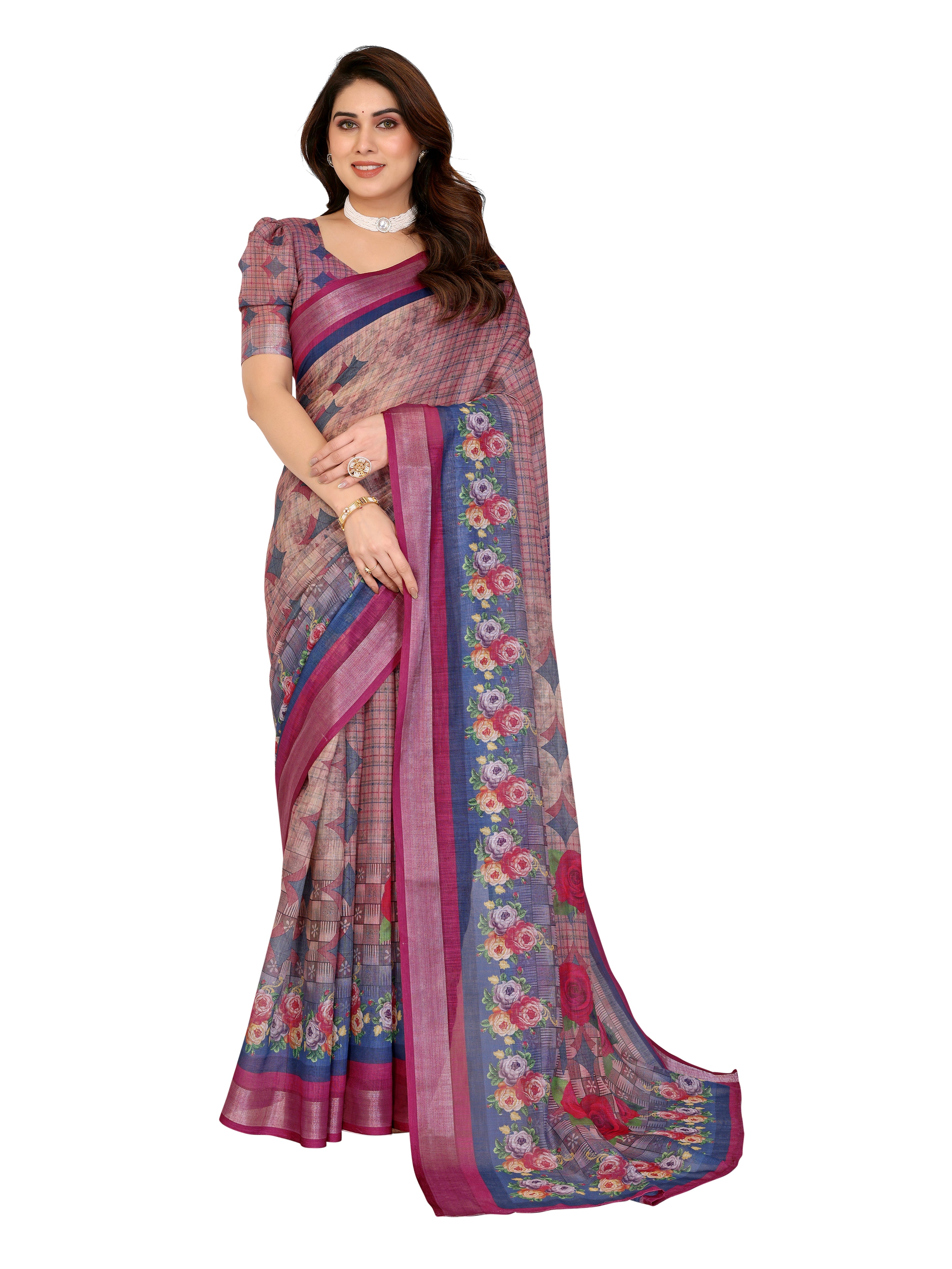 Net Saree with Embroidered Blouse Piece | Bridal Reception