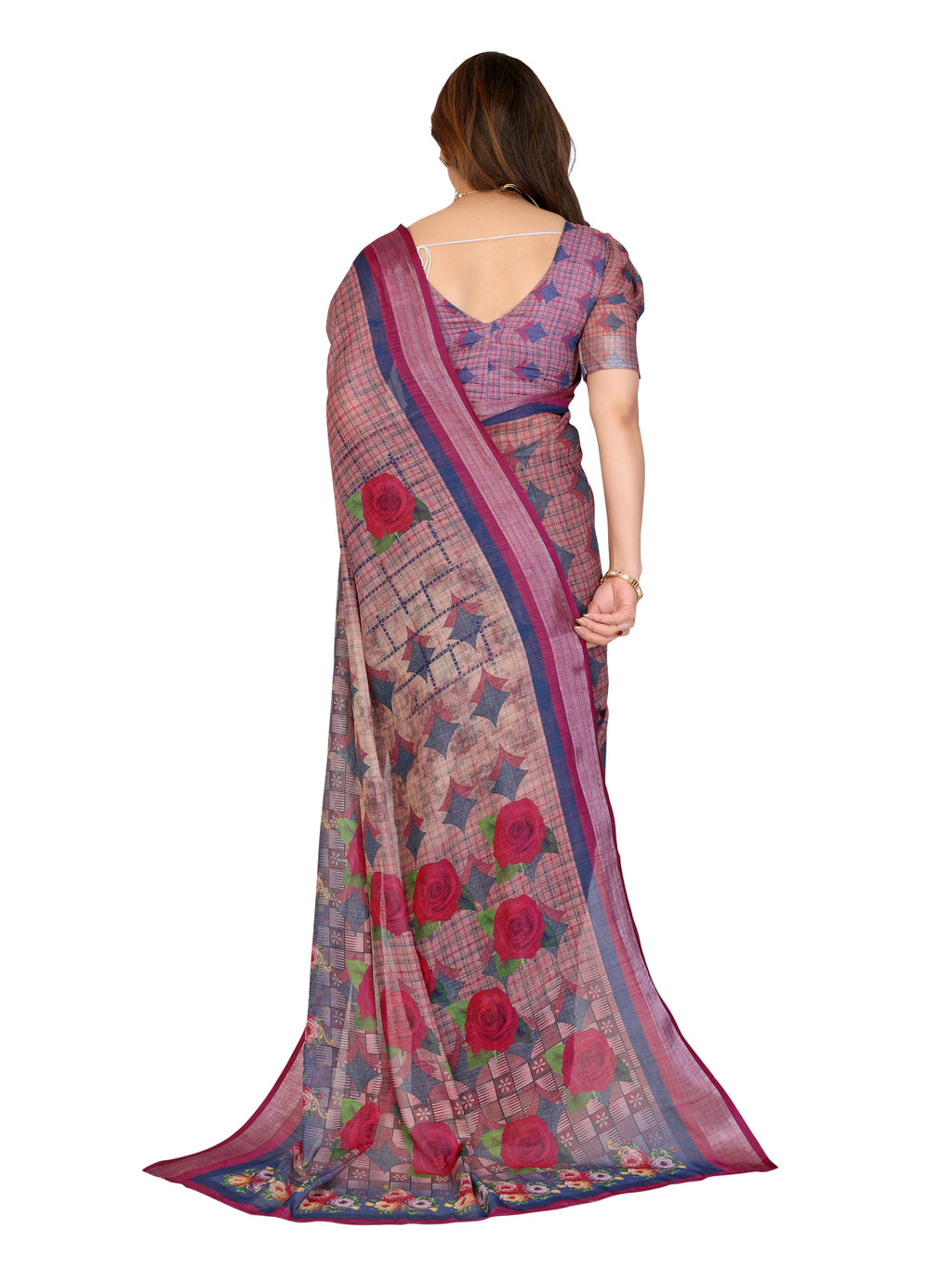 Net Saree with Embroidered Blouse Piece | Bridal Reception