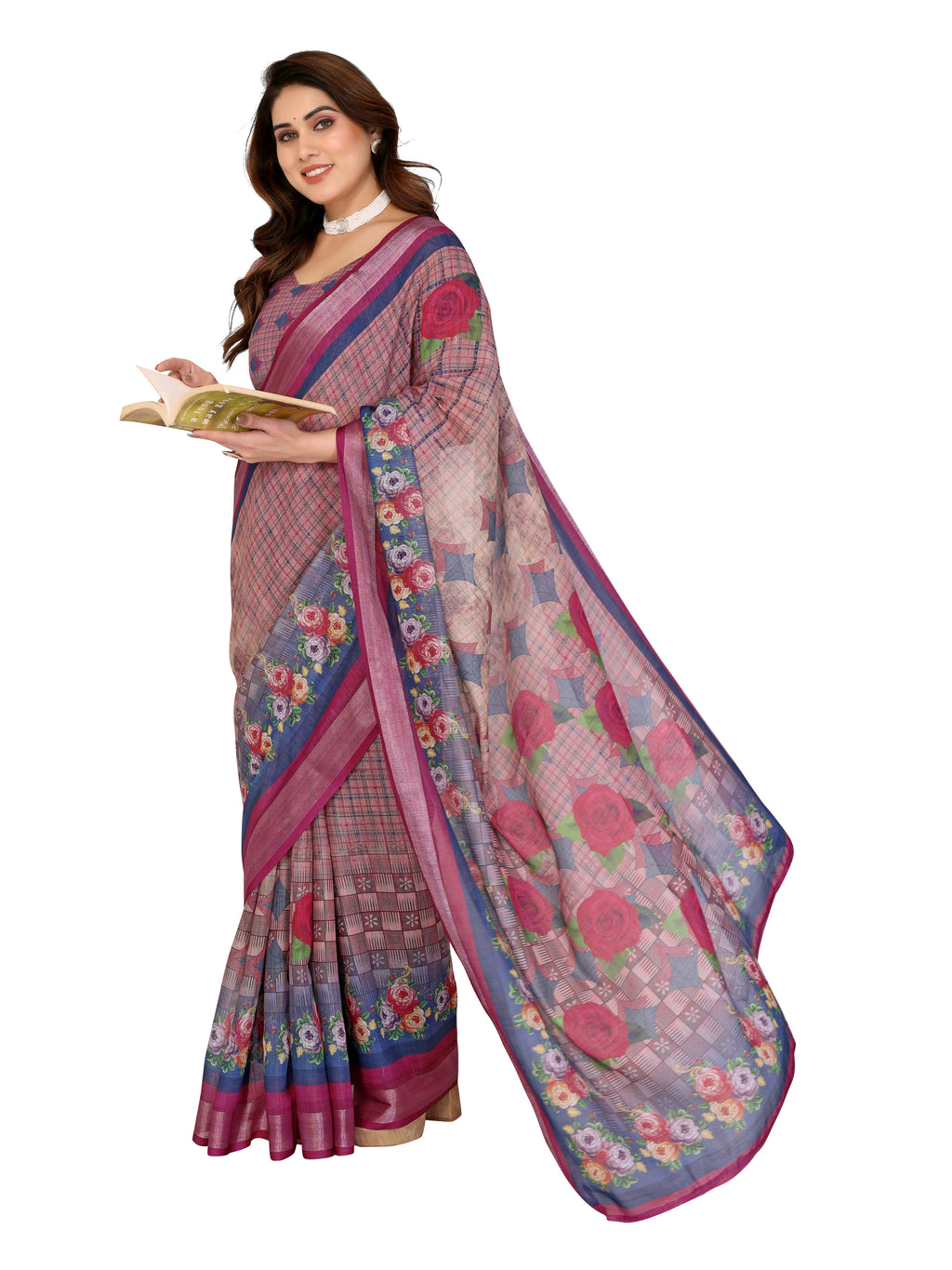 Net Saree with Embroidered Blouse Piece | Bridal Reception
