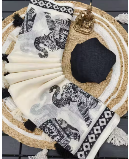 Lugade Saree with Contrast Blouse | Maharashtrian Festival