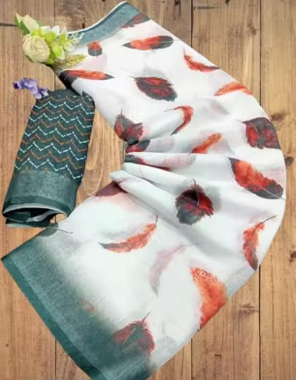 Phulkari Georgette Saree | Punjabi Embroidery Festive Wear