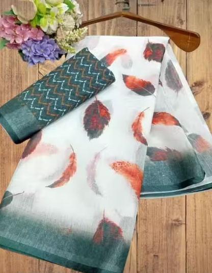 Phulkari Georgette Saree | Punjabi Embroidery Festive Wear
