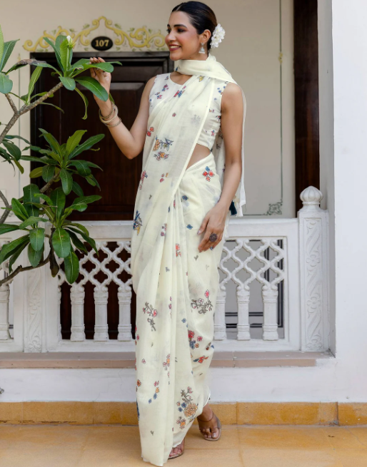 Muga Silk Saree with Mekhela Style | Assamese Traditional