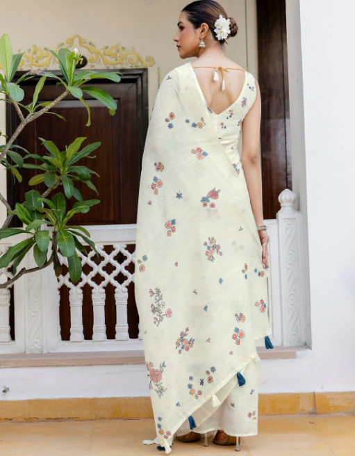 Muga Silk Saree with Mekhela Style | Assamese Traditional