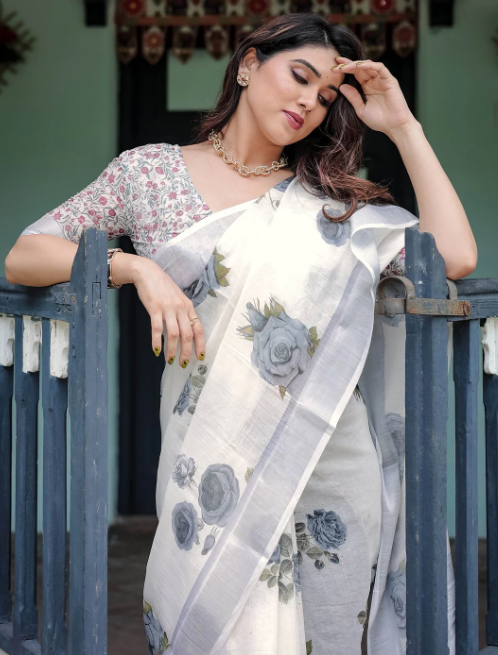 Satin Saree with Embellished Border | Glamour Party Wear