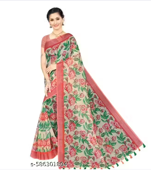 Kota Doria Saree with Block Print | Lightweight Summer Wear