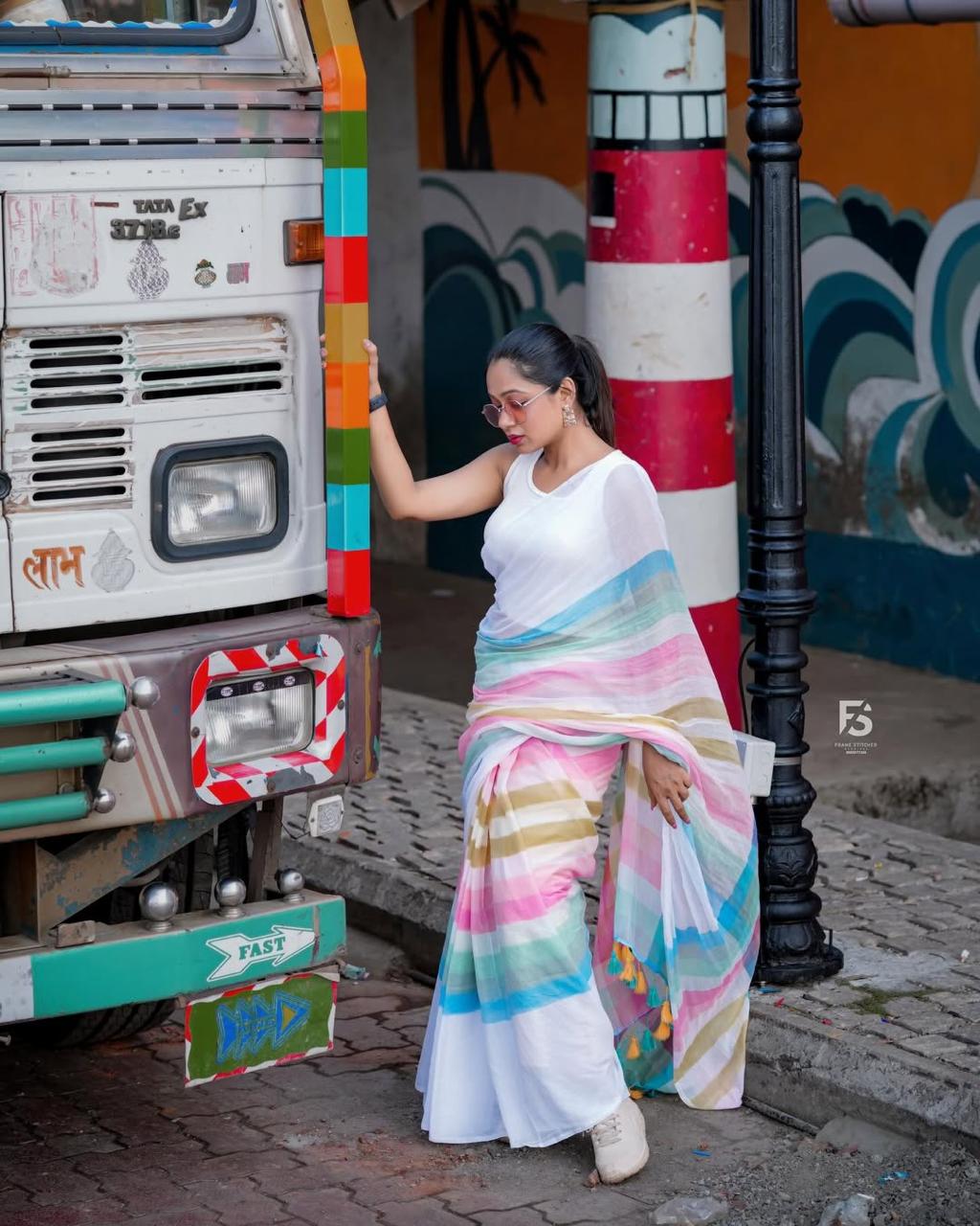 Tant Cotton Saree with Jamdani Work | Bengal Handloom Art