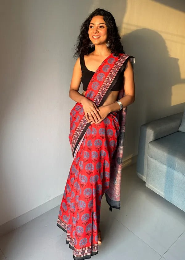 Designer Cotton Silk Saree | Ethnic Festive Wear for Women