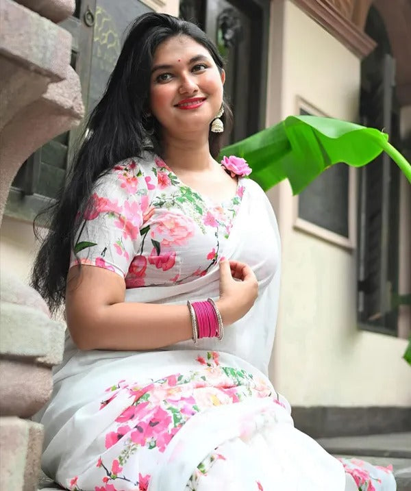 Brocade Silk Saree with Mughal Motif | Royal Wedding Wear
