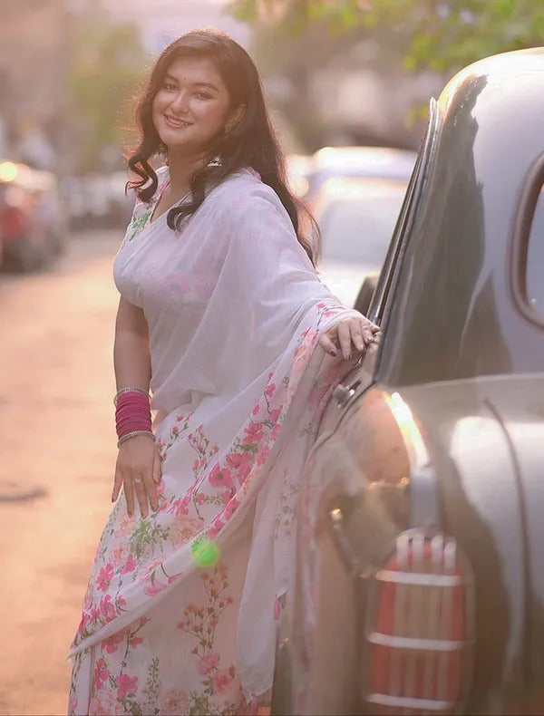 Brocade Silk Saree with Mughal Motif | Royal Wedding Wear