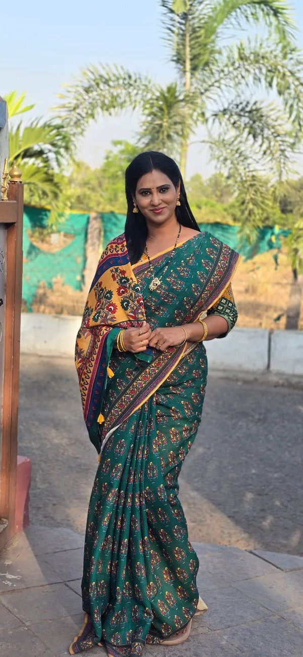 Pure Silk Saree with Zari Border | Wedding & Festive Wear
