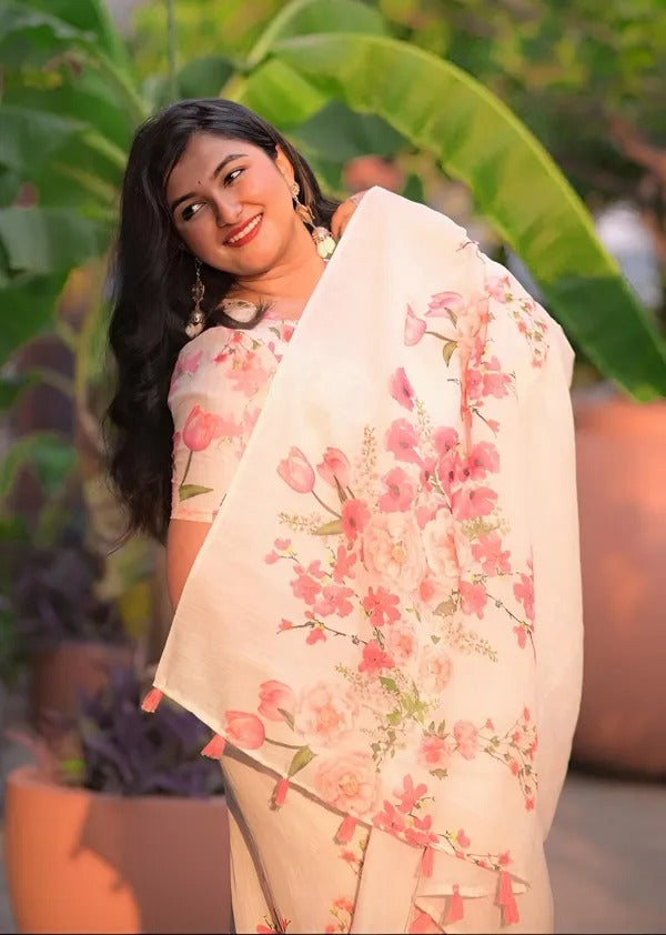 Brocade Silk Saree with Mughal Motif | Royal Wedding Wear