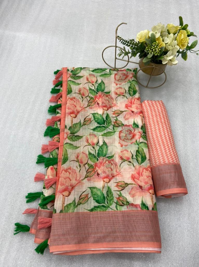Kota Doria Saree with Block Print | Lightweight Summer Wear