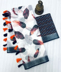 Phulkari Georgette Saree | Punjabi Embroidery Festive Wear