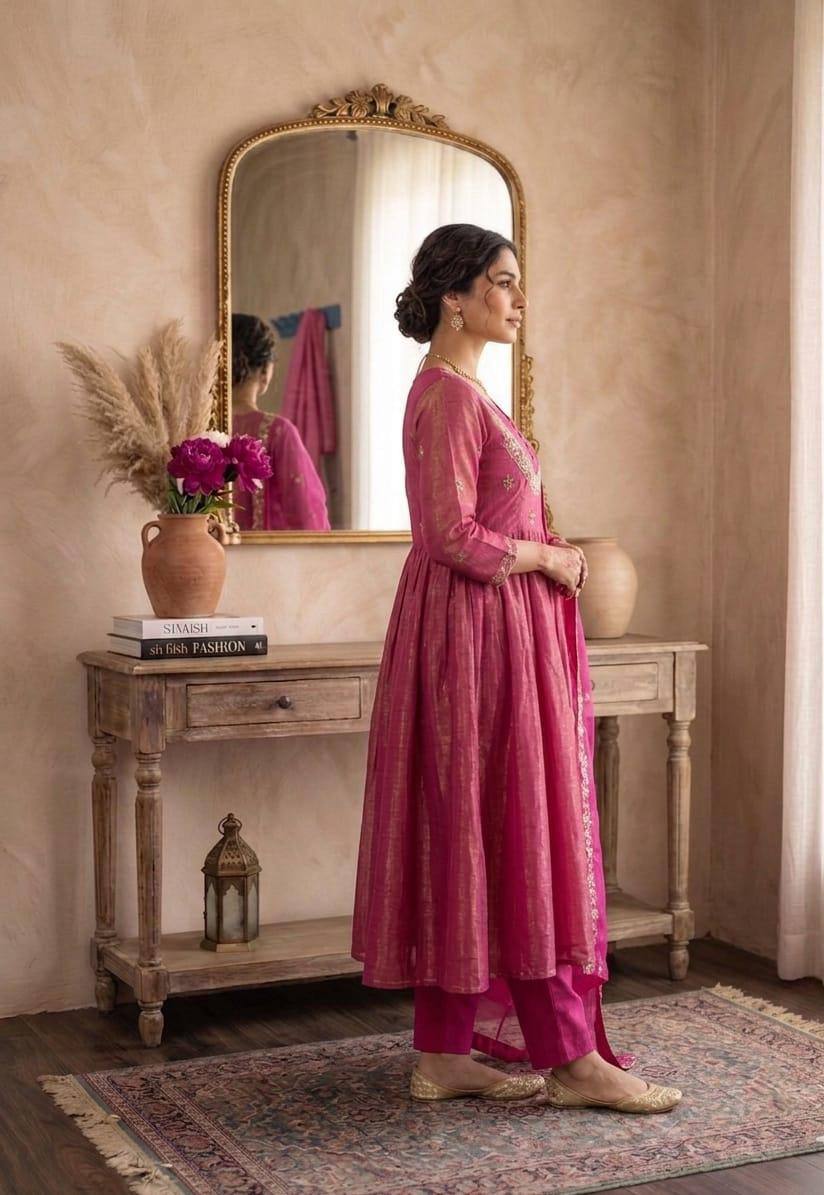 Embroidered Straight Kurti with Pant | Traditional Women Wear