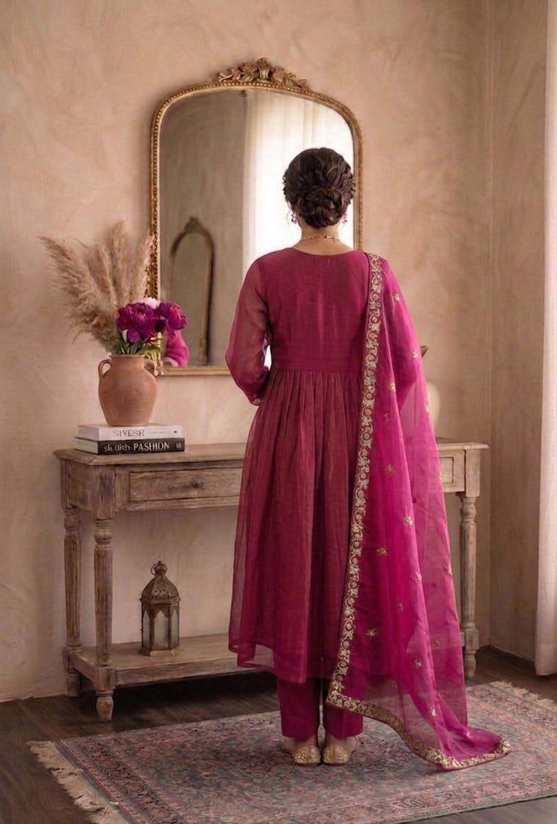 Embroidered Straight Kurti with Pant | Traditional Women Wear