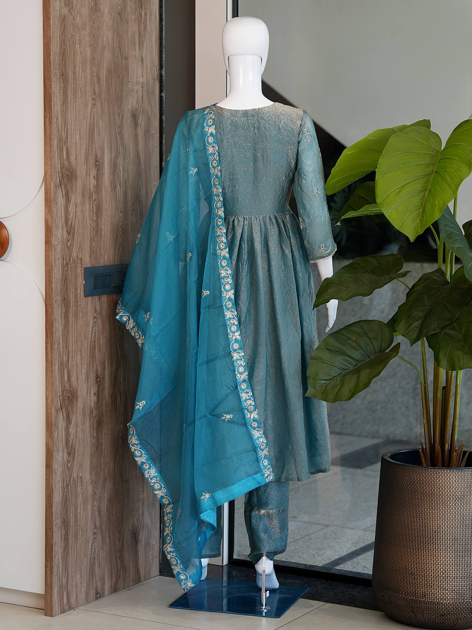 Angrakha Style Kurti with Pant | Royal Ethnic Occasion Wear