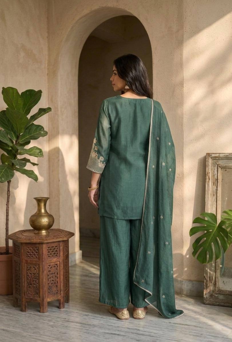 Kantha Stitch Kurti with Pant | Bengali Handcrafted Ethnic