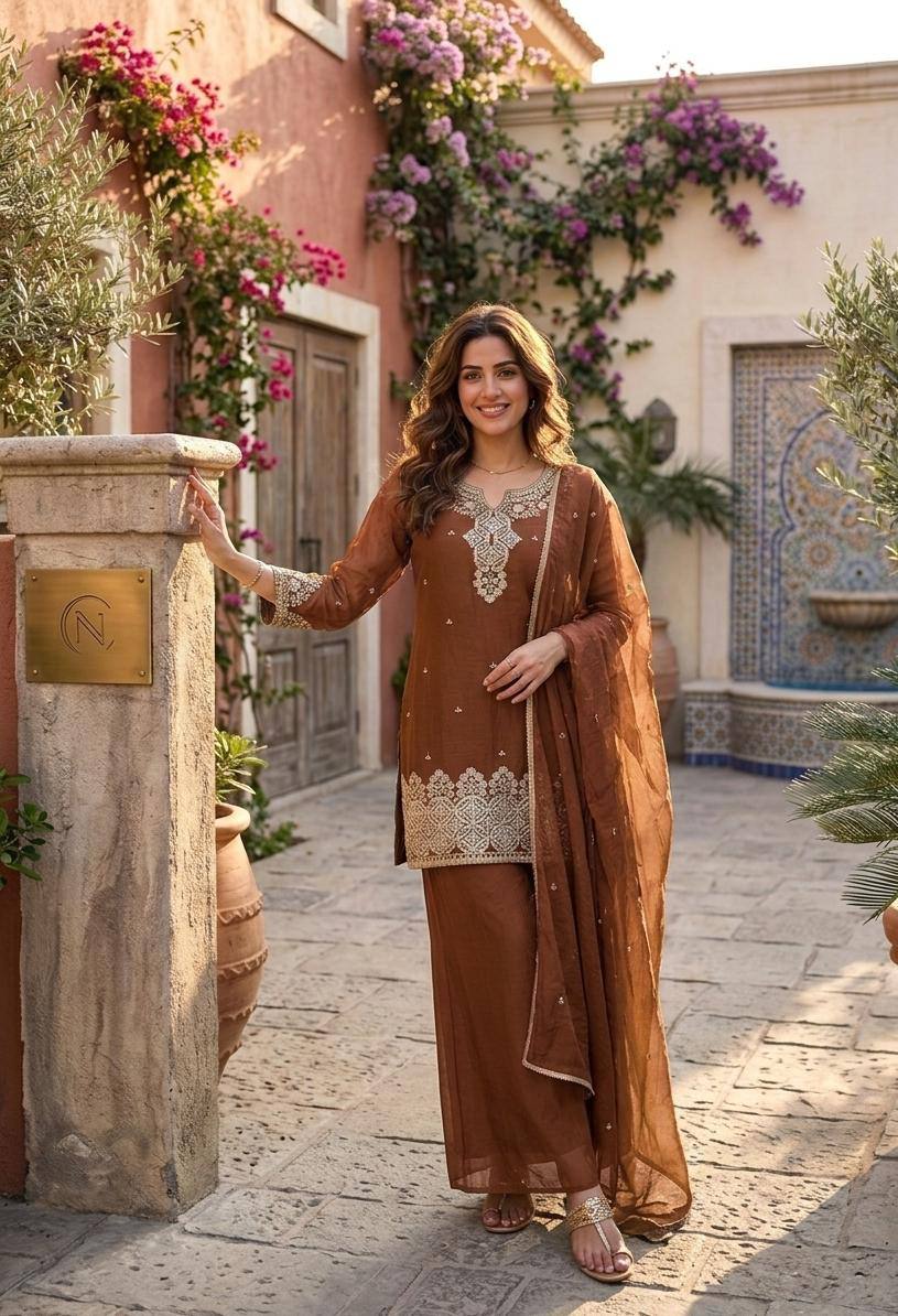 Mirror Work Kurti Pant Set | Gujarati Festive Ethnic Wear