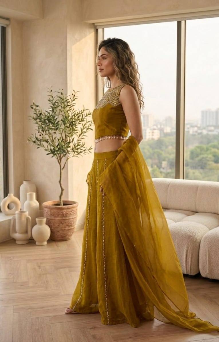 Georgette Kurti with Pant | Graceful Party & Function Wear
