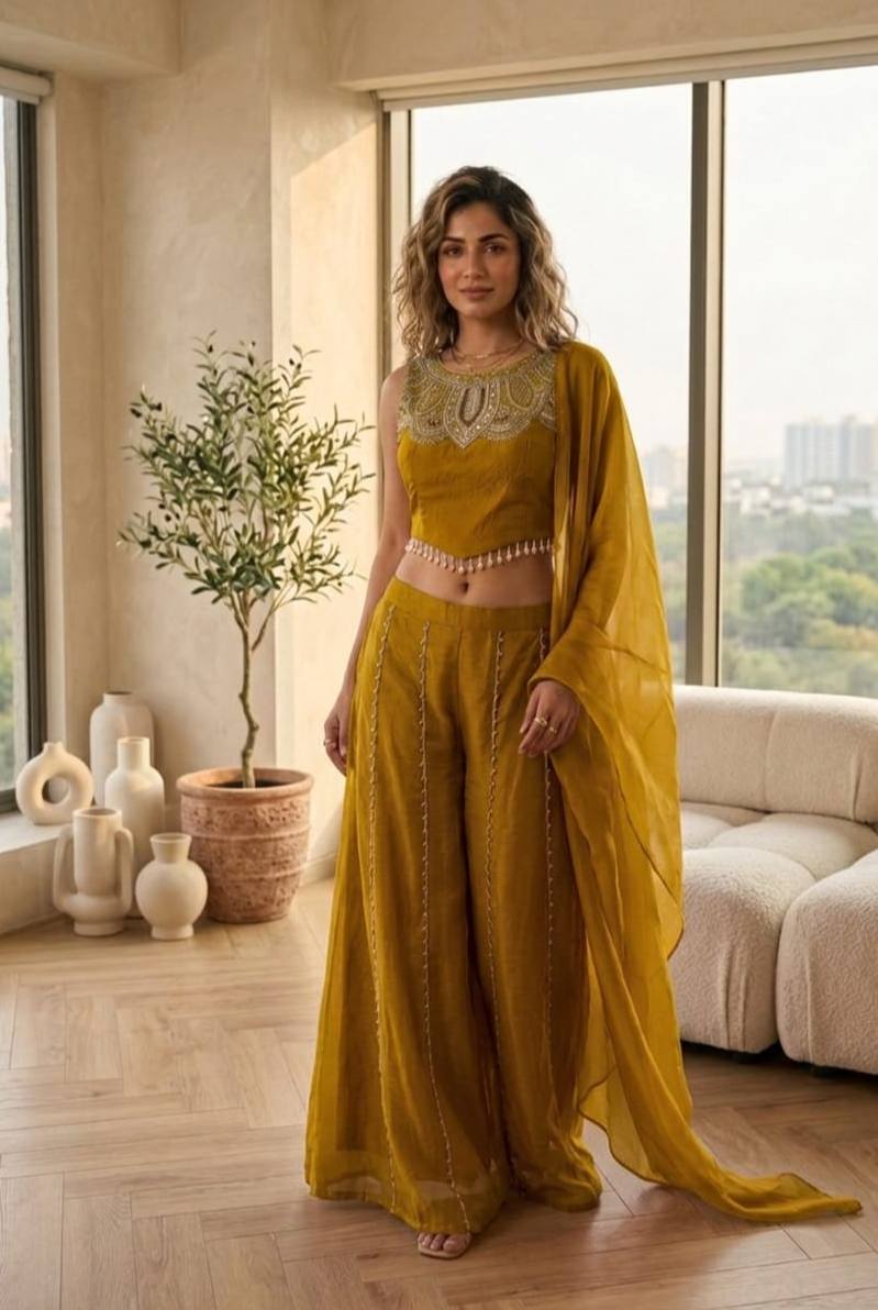 Georgette Kurti with Pant | Graceful Party & Function Wear
