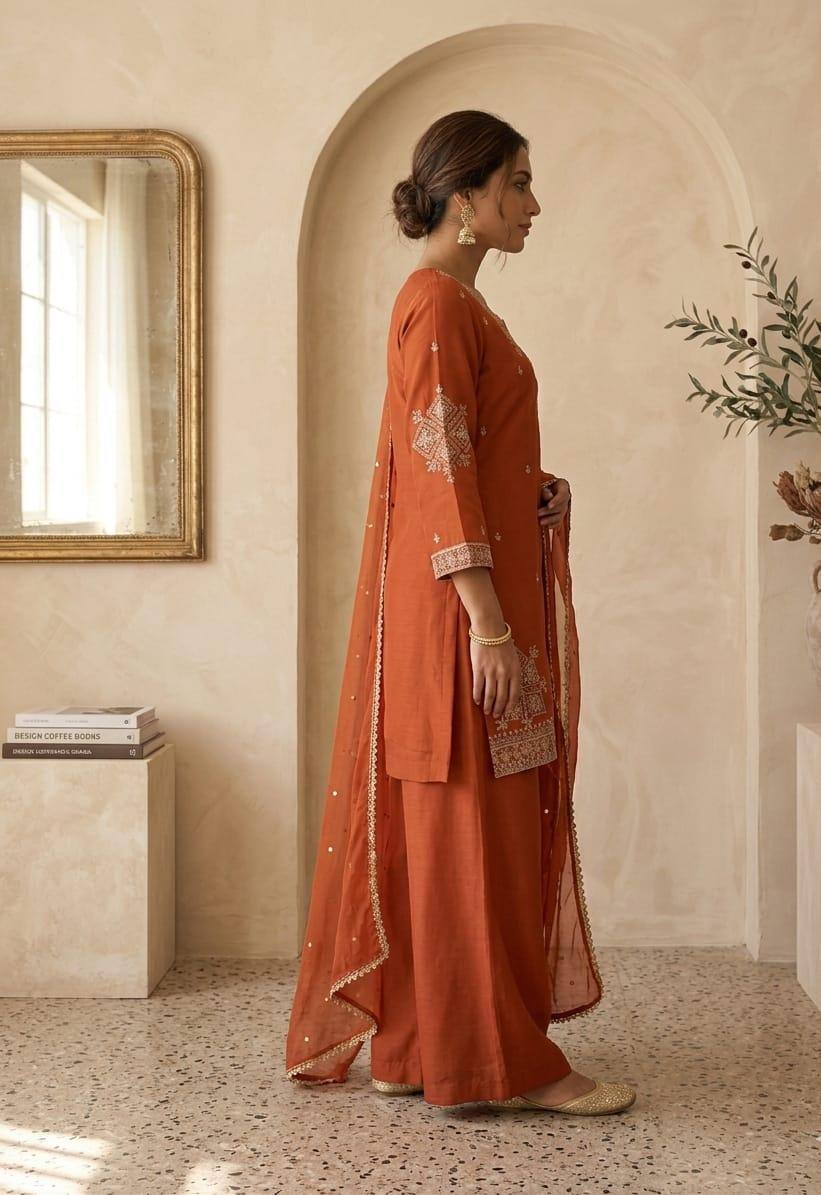 Embroidery Work Kurti with Pant | Festive Occasion Ethnic Wear