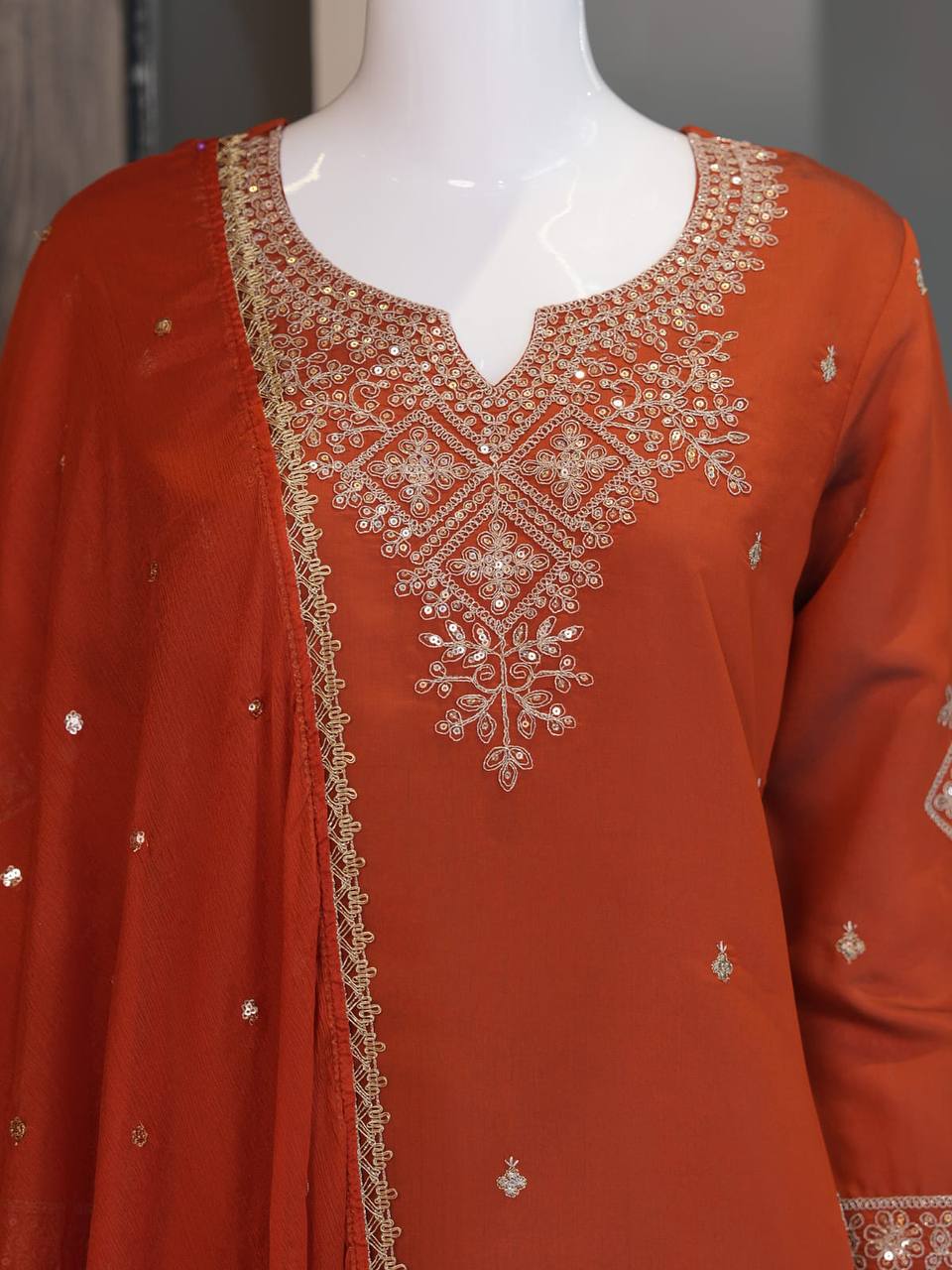 Embroidery Work Kurti with Pant | Festive Occasion Ethnic Wear