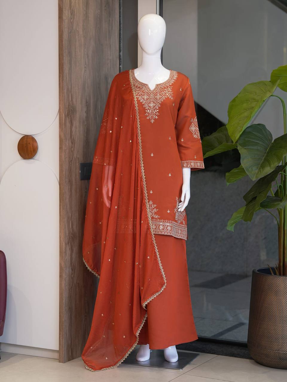 Embroidery Work Kurti with Pant | Festive Occasion Ethnic Wear