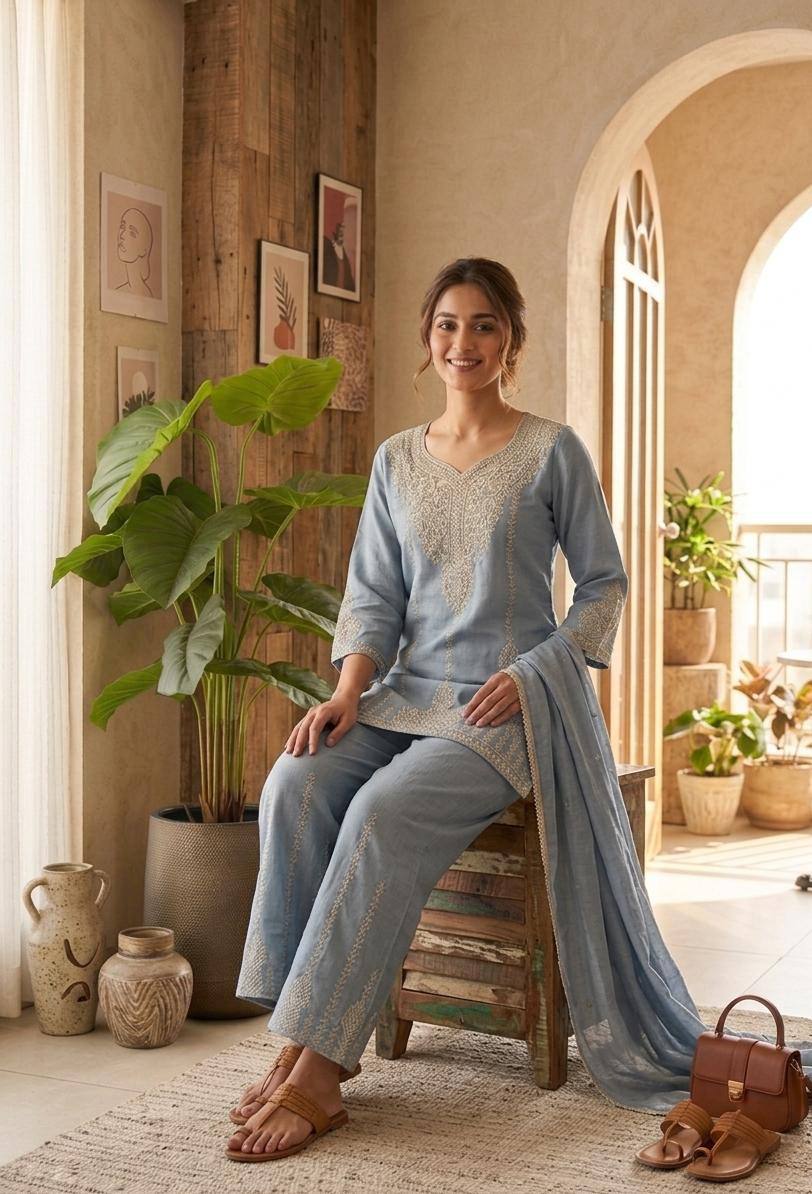 Cotton Anarkali Kurti Pant Set | Festive & Party Ethnic Wear