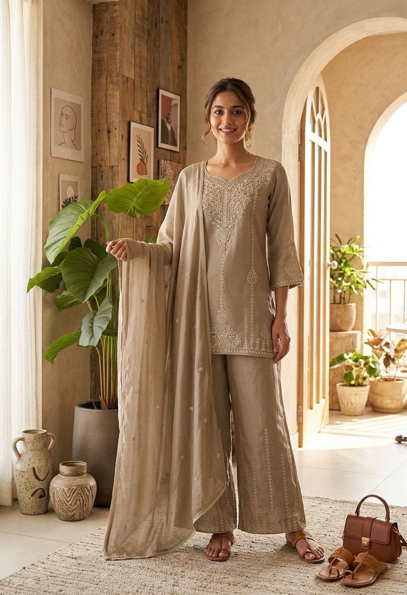 Designer Kurti with Palazzo | Trendy Indo-Western Fusion Wear