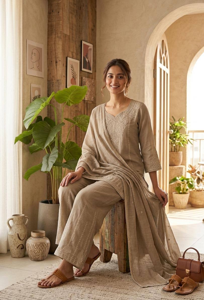 Designer Kurti with Palazzo | Trendy Indo-Western Fusion Wear