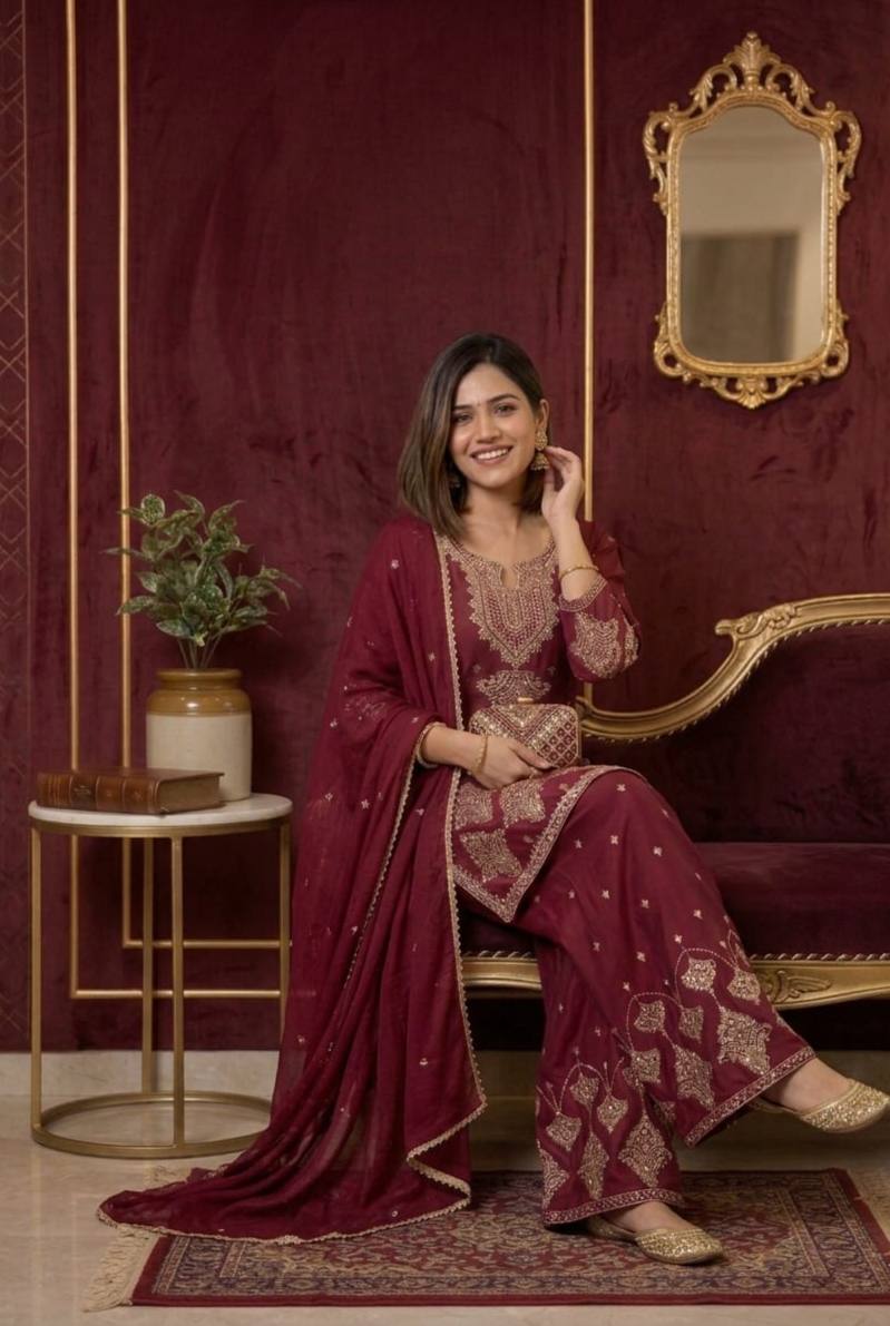 Georgette Kurti with Pant | Graceful Party & Function Wear