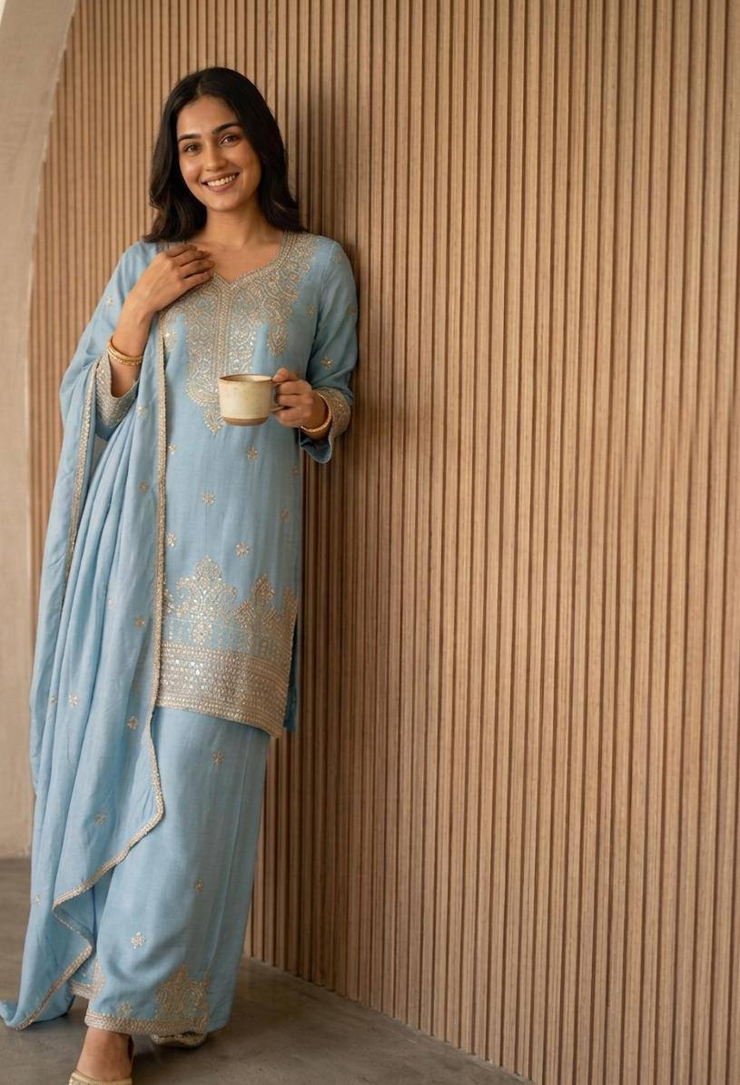 Solid Color Kurti Pant Set | Minimalist Elegant Daily Wear