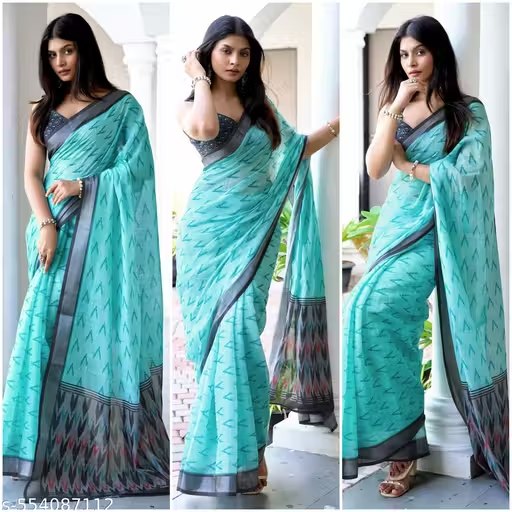 Chanderi Silk Saree with Block Print | Festive Occasion Wear