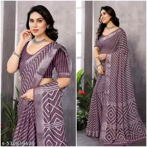 Soft Silk Saree with Floral Print | Festive & Wedding Wear