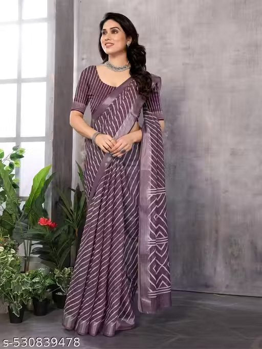 Soft Silk Saree with Floral Print | Festive & Wedding Wear