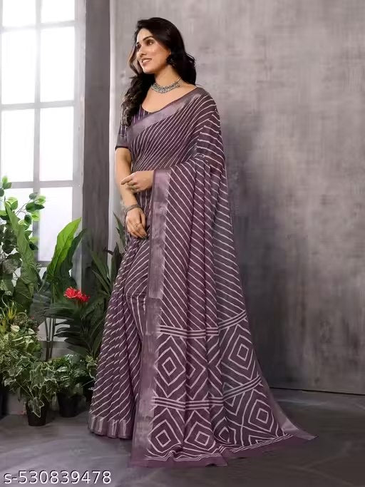 Soft Silk Saree with Floral Print | Festive & Wedding Wear