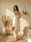 Embroidery Work Kurti with Pant | Festive Occasion Ethnic Wear