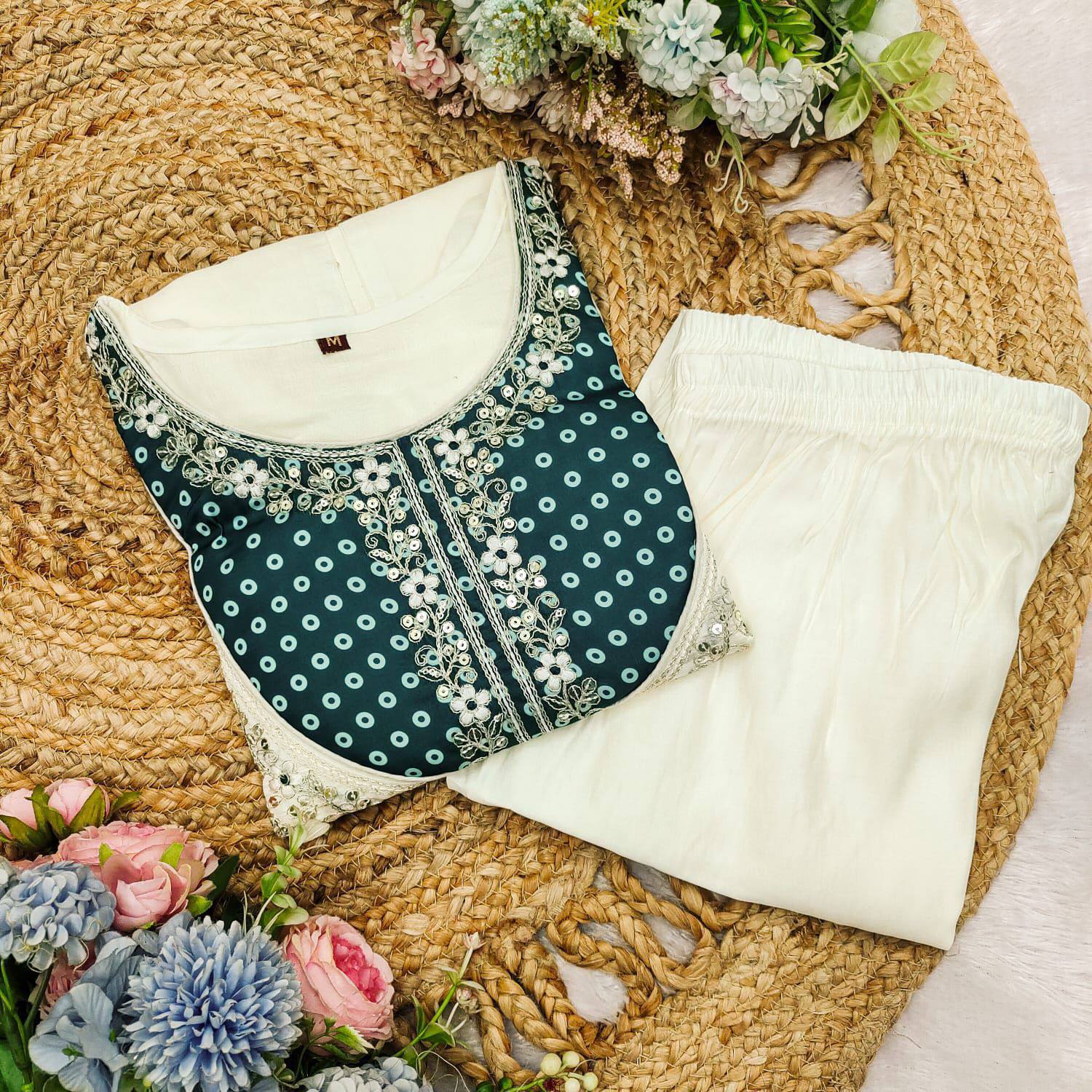 Solid Color Kurti Pant Set | Minimalist Elegant Daily Wear