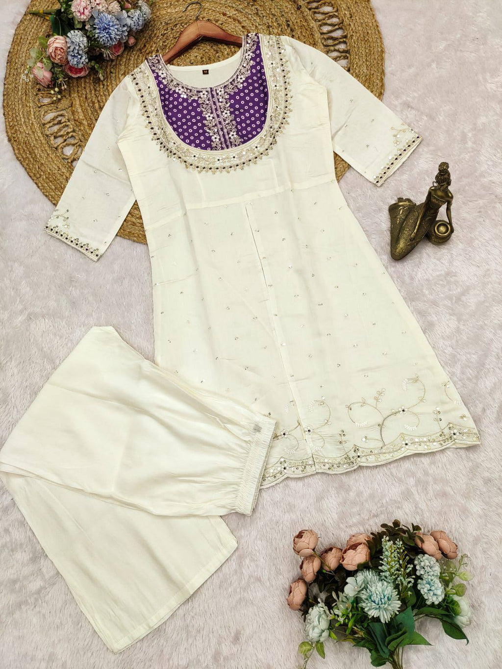 Georgette Kurti with Pant | Graceful Party & Function Wear