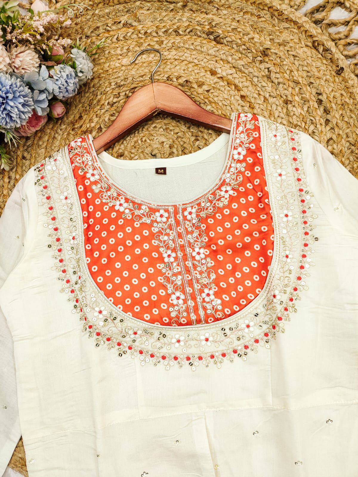 Embroidery Work Kurti with Pant | Festive Occasion Ethnic Wear