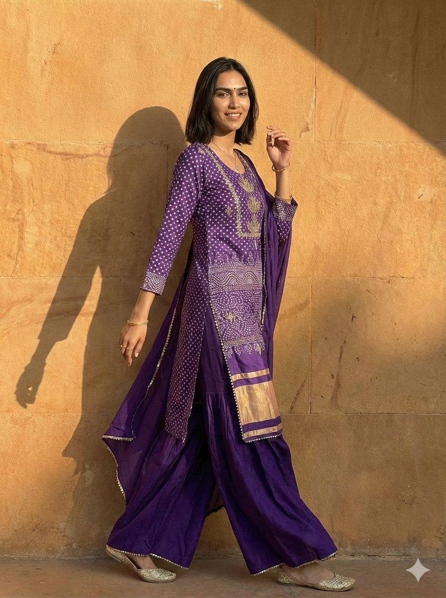 Designer Kurti with Palazzo | Trendy Indo-Western Fusion Wear