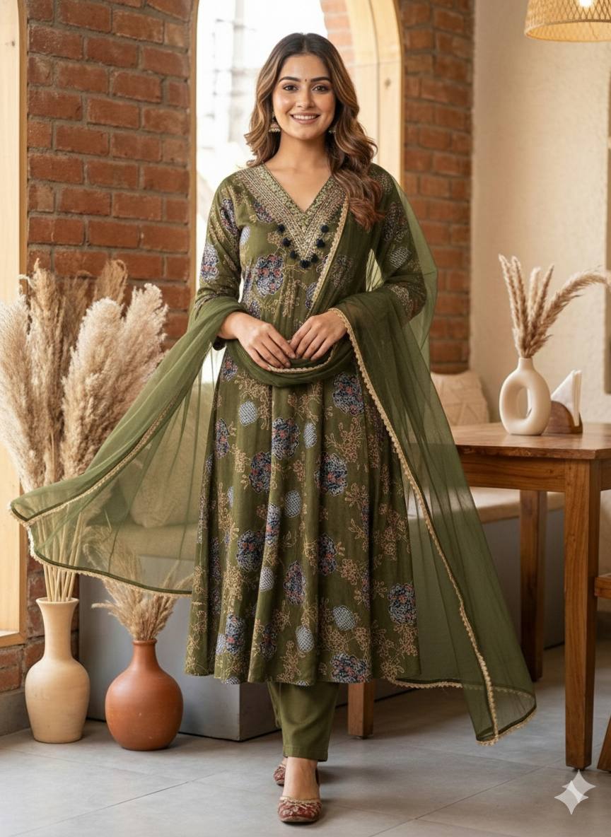Kantha Stitch Kurti with Pant | Bengali Handcrafted Ethnic