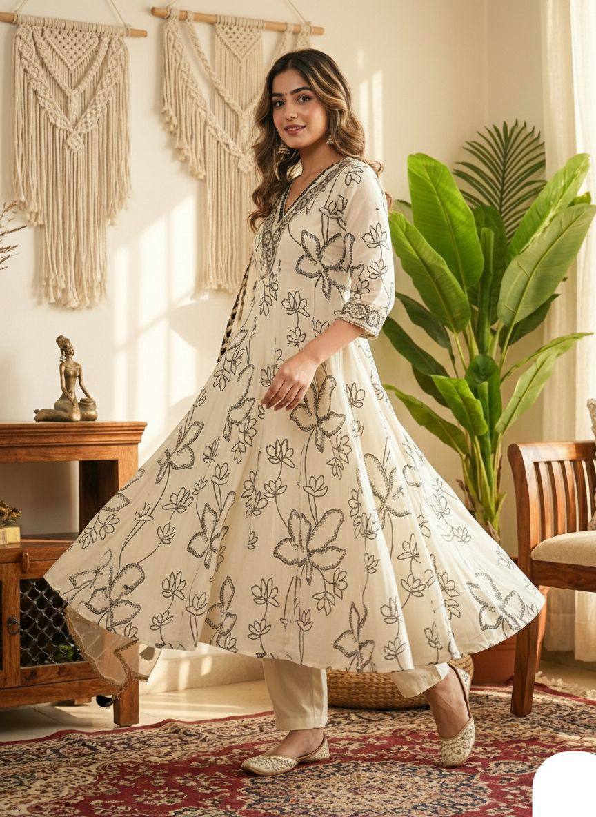 Chanderi Kurti Pant Set | Premium Festive & Occasion Wear